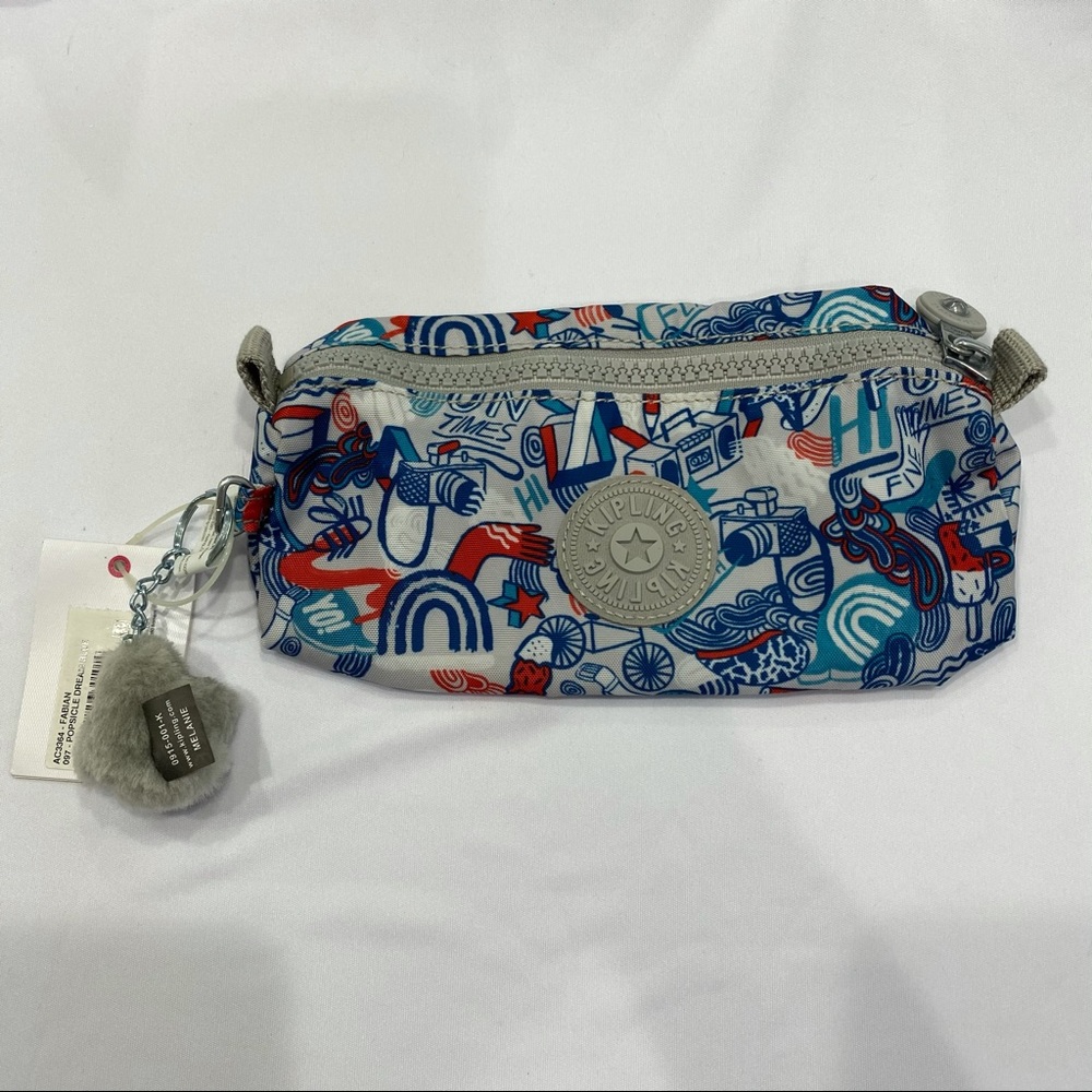 Kipling Fabian Pouch in Popsicle Dream Blue
